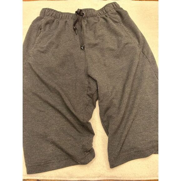 Nike Dri Fit dark gray exercise shorts size Small cotton logo right leg good - Picture 8 of 9